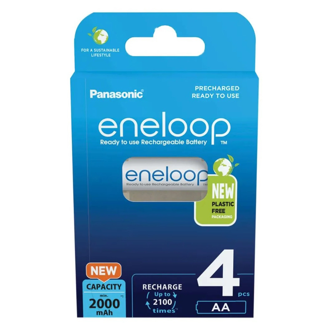 Panasonic ENELOOP Rechargeable Ni-Mh Batteries 4x AA 1.2V 2000mAh