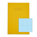 Rhino A4 Special Exercise Book 48 Page Yellow with Tinted Blue Paper S10 (Pack of 50)