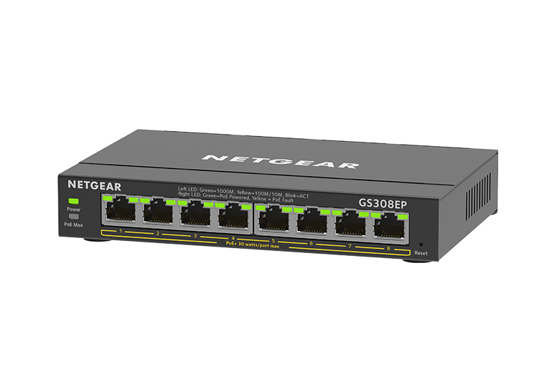 Image of NETGEAR GS308EP Managed L2/L3 Gigabit Ethernet (10/100/1000) Power...