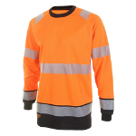 BEESWIFT High Visibility  Two Tone Long Sleeve T Shirt Orange / Black L