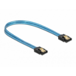 DeLOCK SATA 6 Gb/s Cable UV glow effect blue 20 cm