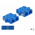 DeLOCK Optical Fiber Coupler SC Duplex female to SC Duplex female Single-mode 4 pieces blue
