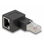 DeLOCK RJ45 plug to RJ45 jack Adapter Cat.6A 90° left angled