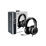 MSI IMMERSE GH61 Hi-RES 7.1 Virtual Surround Sound Gaming Headset 'Black with Silver Dragon Logo, Speakers installed by ONKYO, USB and 3.5mm audio connector, Built-in ESS DAC and AMP, 40mm Drivers, retractable Mic'