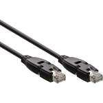 InLine 180° Patch Cable S/FTP PiMF Cat.6A 500MHz halogen free Copper black 1m