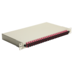 Equip 24-Port Fiber Optic Splice Box, SC Duplex, OM4, 1U, Equipped, Grey