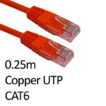 TARGET RJ45 (M) to RJ45 (M) CAT6 0.25m Red OEM Moulded Boot Copper UTP Network Cable