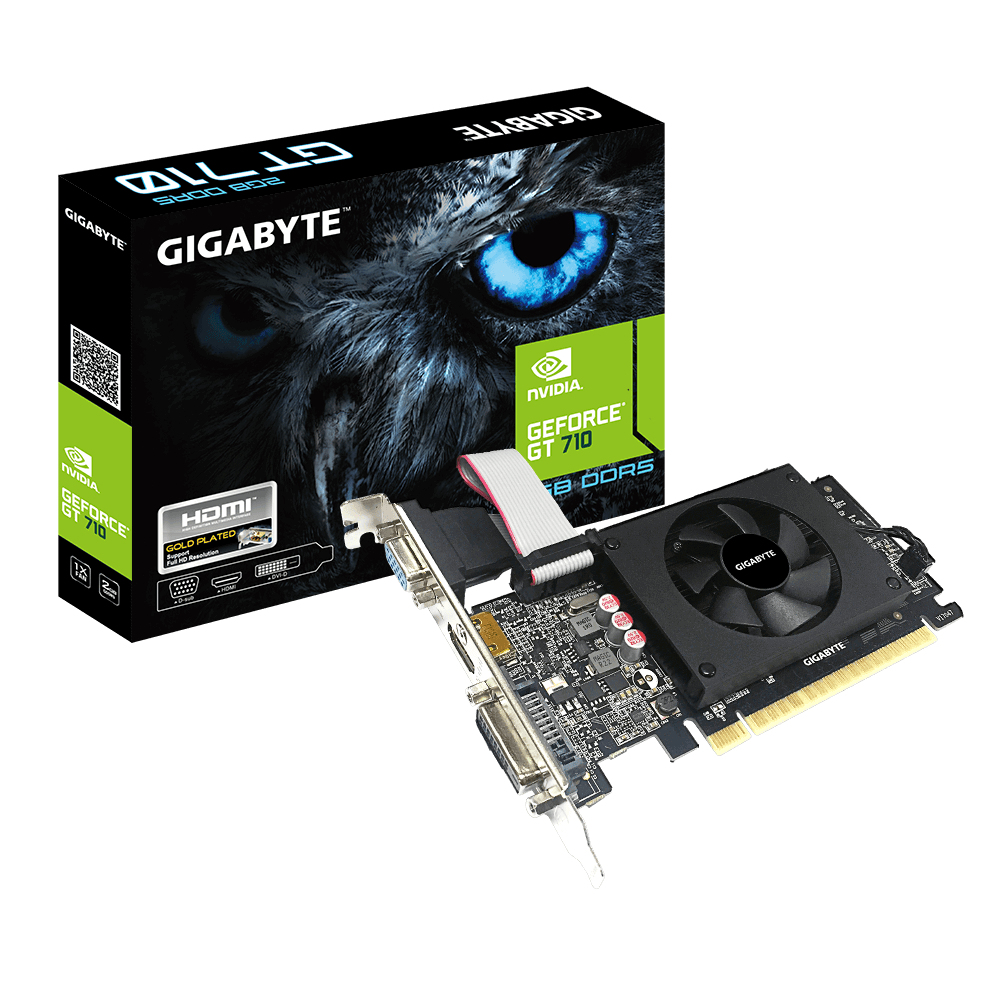 Image of Gigabyte GV-N710D5-2GIL graphics card NVIDIA GeForce GT 710 2 GB GDDR5