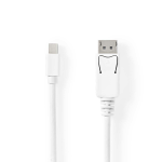 Nedis CCGP37404WT20 DisplayPort cable 2 m Mini DisplayPort White