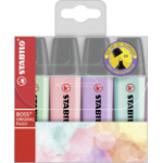 STABILO Boss Original Pastel marker 4 pc(s) Chisel tip Lilac, Mint, Pink, Turquoise