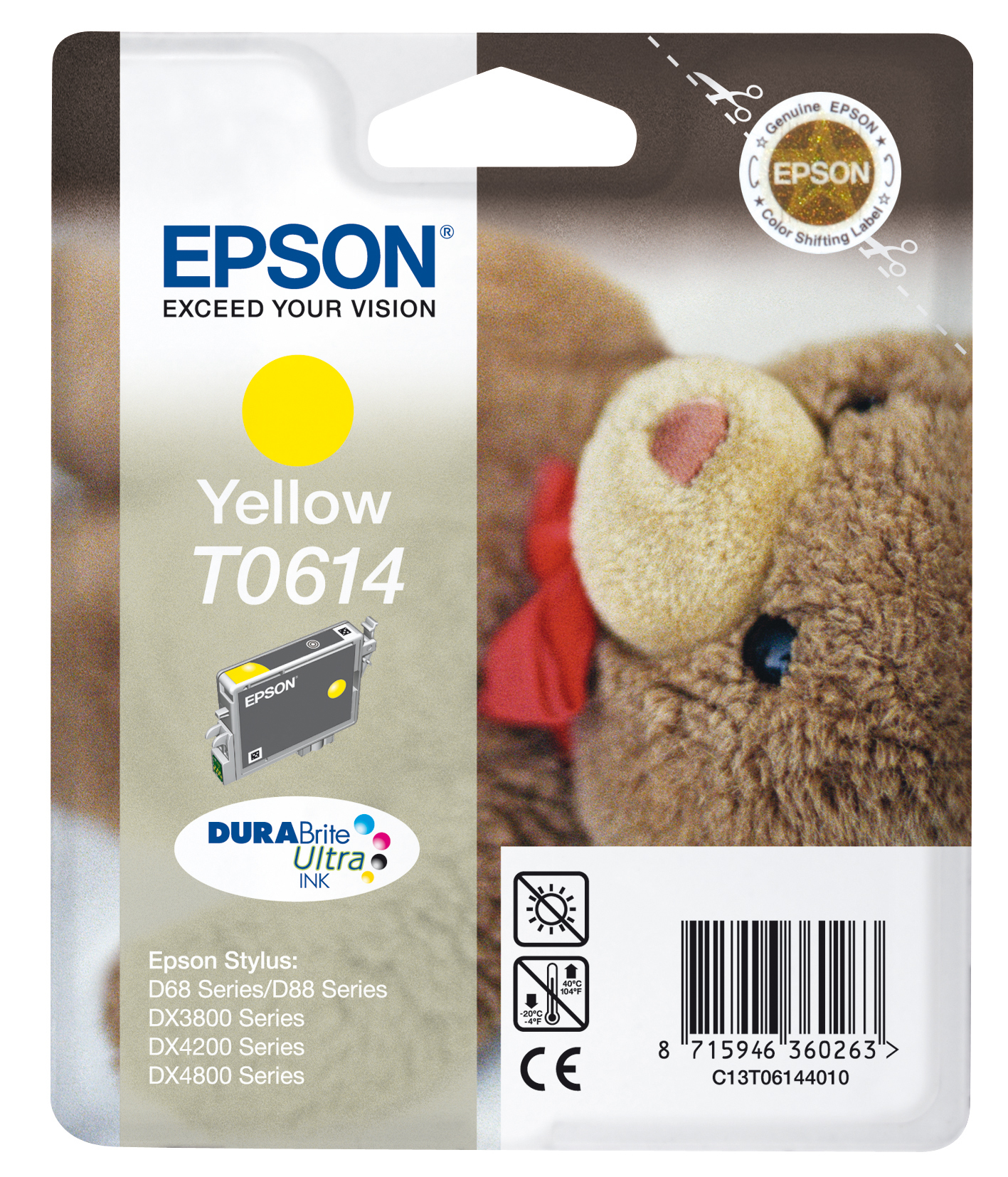 Epson C13T06144010/T0614 Ink cartridge yellow. 250 pages/5% 8ml for Ep