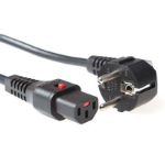 ACT Netsnoer CEE 7/7 male (haaks) - C13 IEC Lock zwart 1 m, EL249S