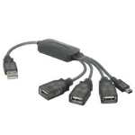 C2G 4-Port USB 2.0 Hub Cable Gray