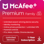 McAfee McAfee+ Premium - Family (Unlimited Devices) - 1 Year - Digital Download
