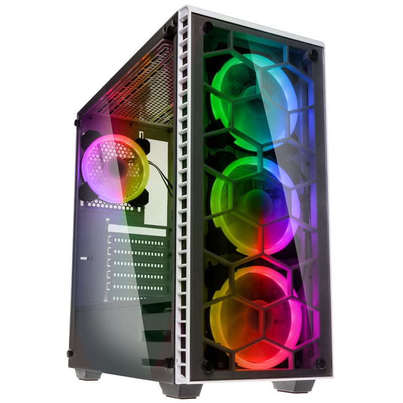 OBSERVATORY RGB WHITE KOLINK INTERNATIONAL COPORATION Observatory Midi Tower RGB Gaming Case - White Tempered Glass Window