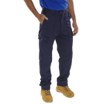 BEESWIFT Poly Cotton Work Trousers Navy Blue 34