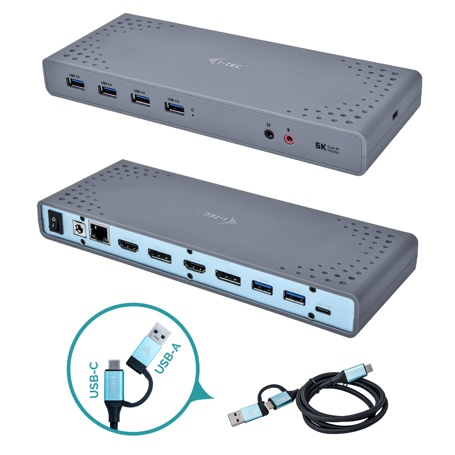 Image of i-tec USB 3.0 / USB-C / Thunderbolt 3 Dual Display Docking Station
