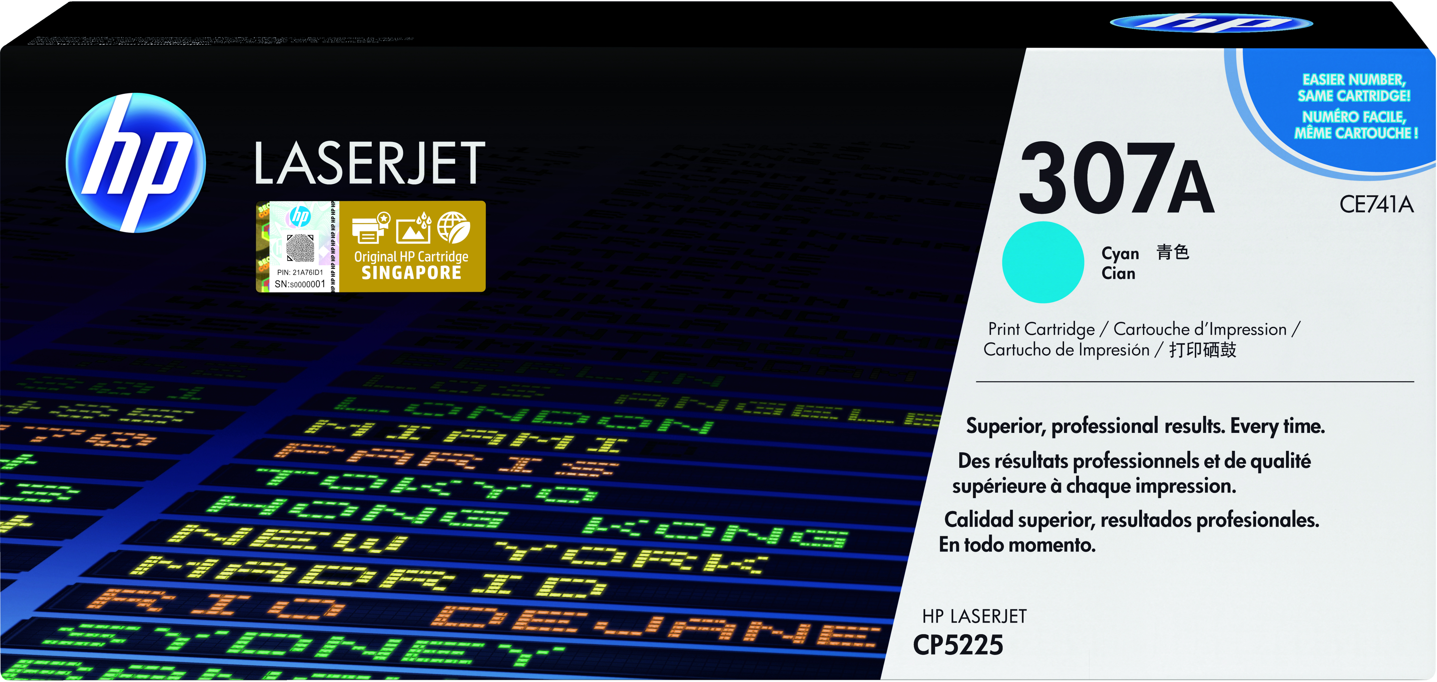 Image of HP CE741A/307A Toner cartridge cyan, 7.3K pages ISO/IEC 19798 for...