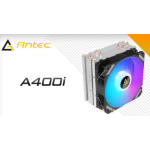 Antec A400i RGB , 72 CFM, 4 Direct Heat-Pipes, 120mm PWM RGB Fan,1700, 115X, 1200, 2011, AM3, AM3+, AM4+,, FM1, FM2, FM2+ CPU Air Cooler 1yr wty