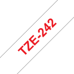 Brother TZE-242 DirectLabel red on white Laminat 18mm x 8m for Brother P-Touch TZ 3.5-18mm/36mm/6-18mm/6-24mm/6-36mm
