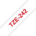 Brother TZE-242 cinta para impresora de etiquetas Rojo sobre blanco