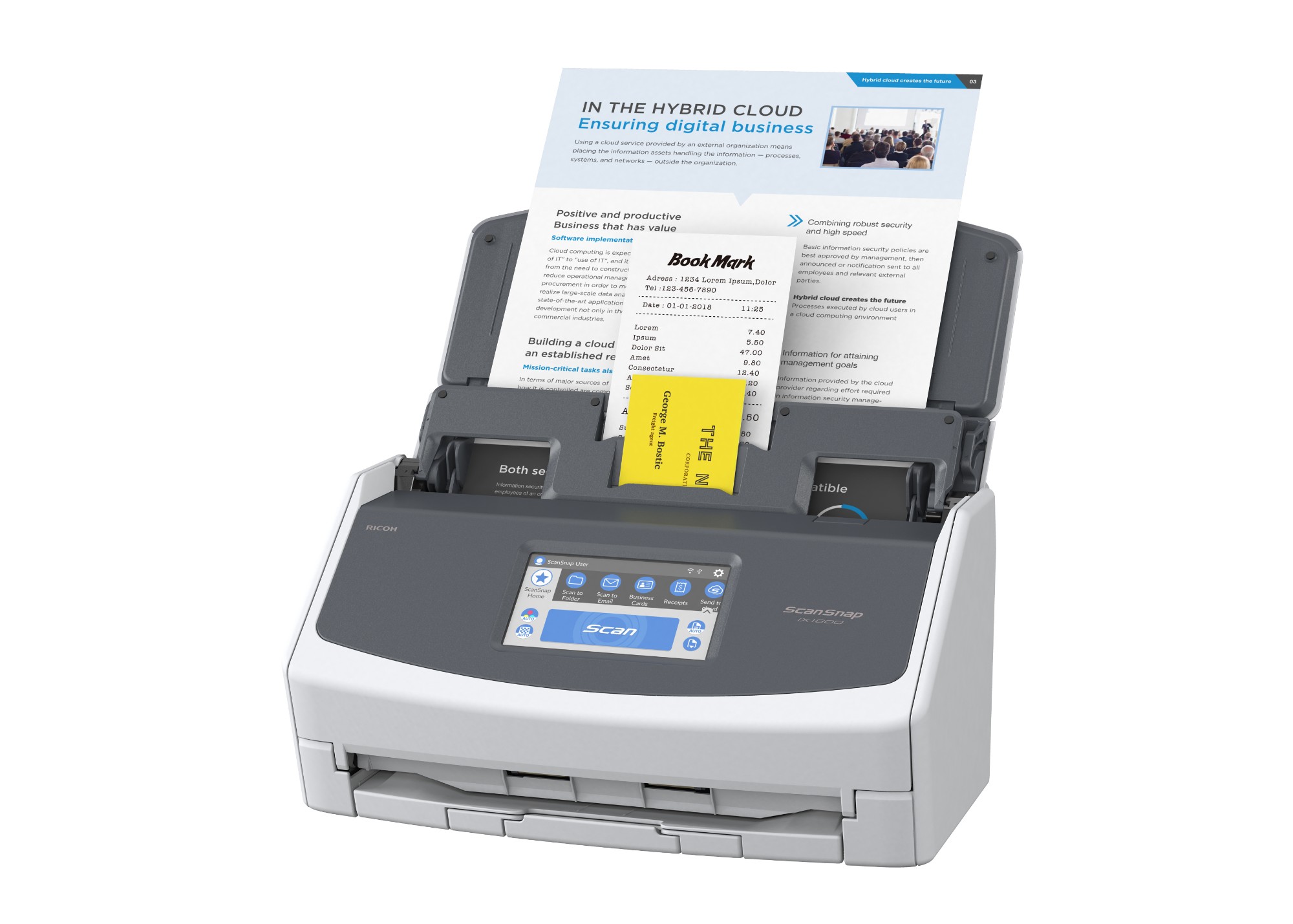 Ricoh ScanSnap iX1600 ADF + Manual feed scanner 600 x 600 DPI A4 White