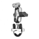 RAM Mounts Chrome Handlebar U-Bolt Mount with Double Socket Arm