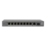 LevelOne 10-Port Gigabit PoE Switch, 802.3af/at PoE, 8 PoE Outputs, 120W Power Budget, 1 x Gigabit SFP, 1 x Gigabit RJ45 Uplink