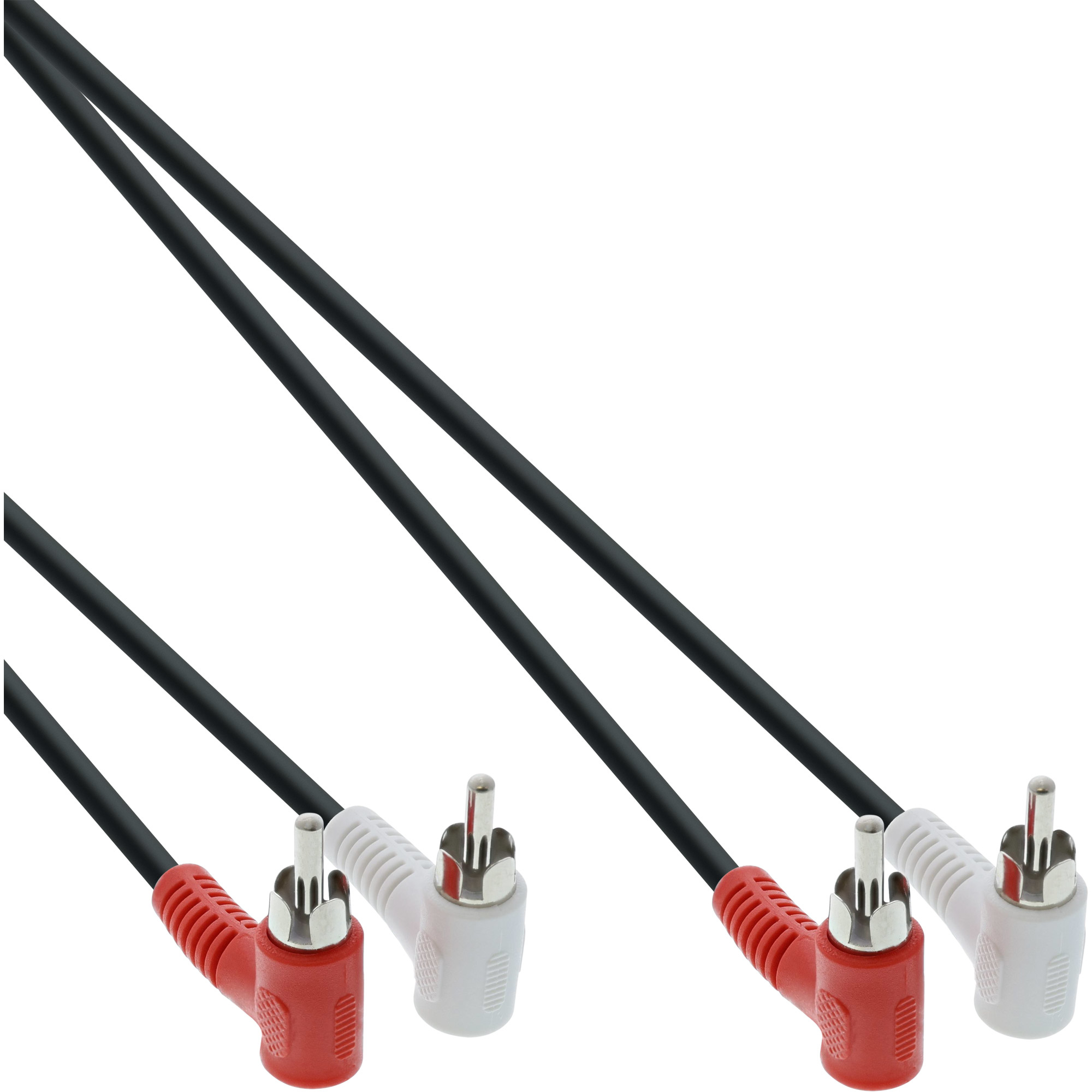 89929 INLINE INC Cinch Kabel - 2x Cinch - Stecker / Stecker gewinkelt - 1,2m
