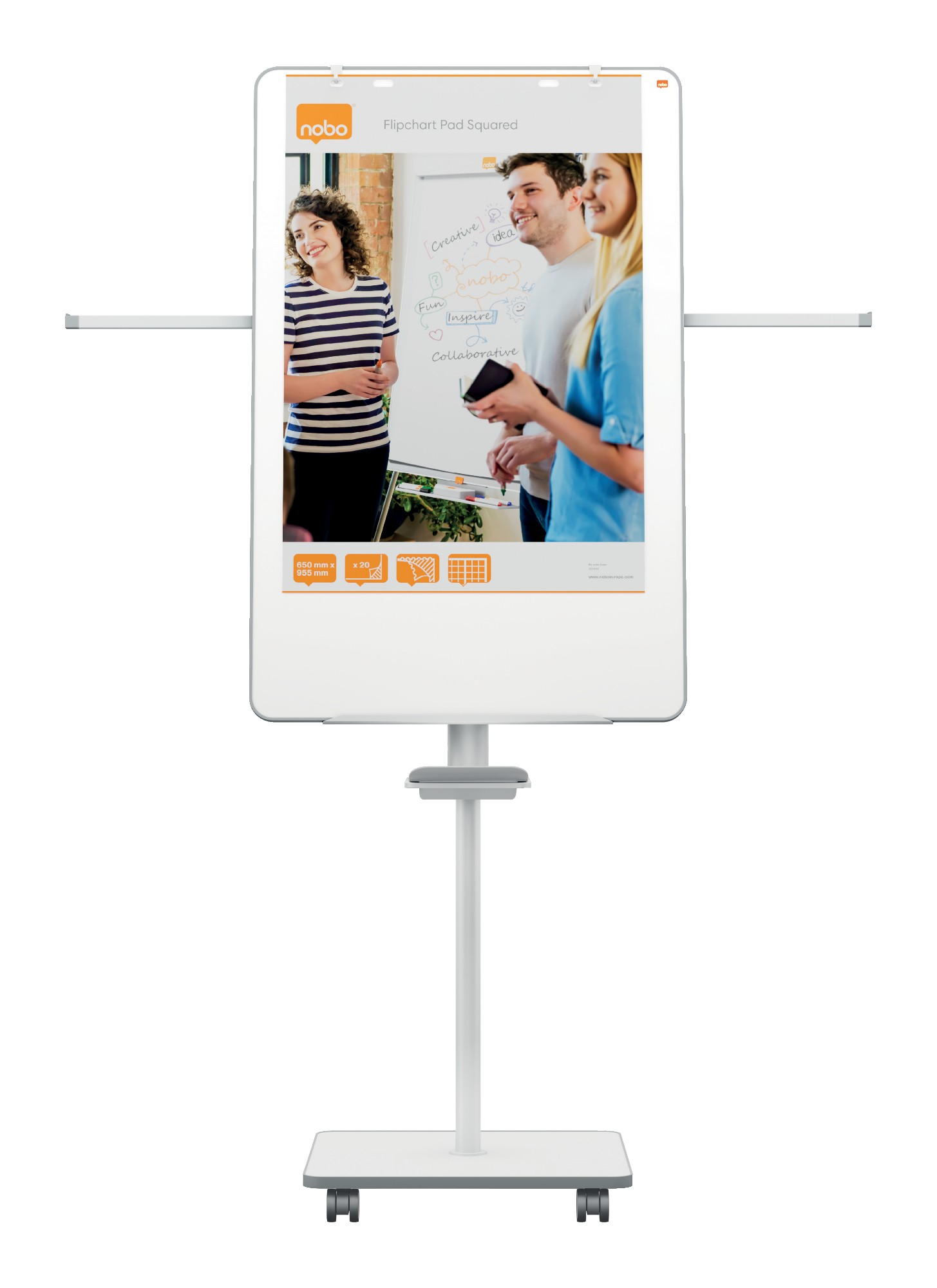 Nobo Move & Meet Mobile Magnetic Flipchart Easel 680x1040mm