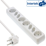 InLine Socket strip, 8-way, 4x CEE7/3 + 4x Euro CEE 7/16, white, 1.5m