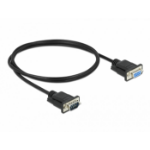 DeLOCK Serial Cable RS-232 D-Sub 9 male to female with narrow plug housing 1 m