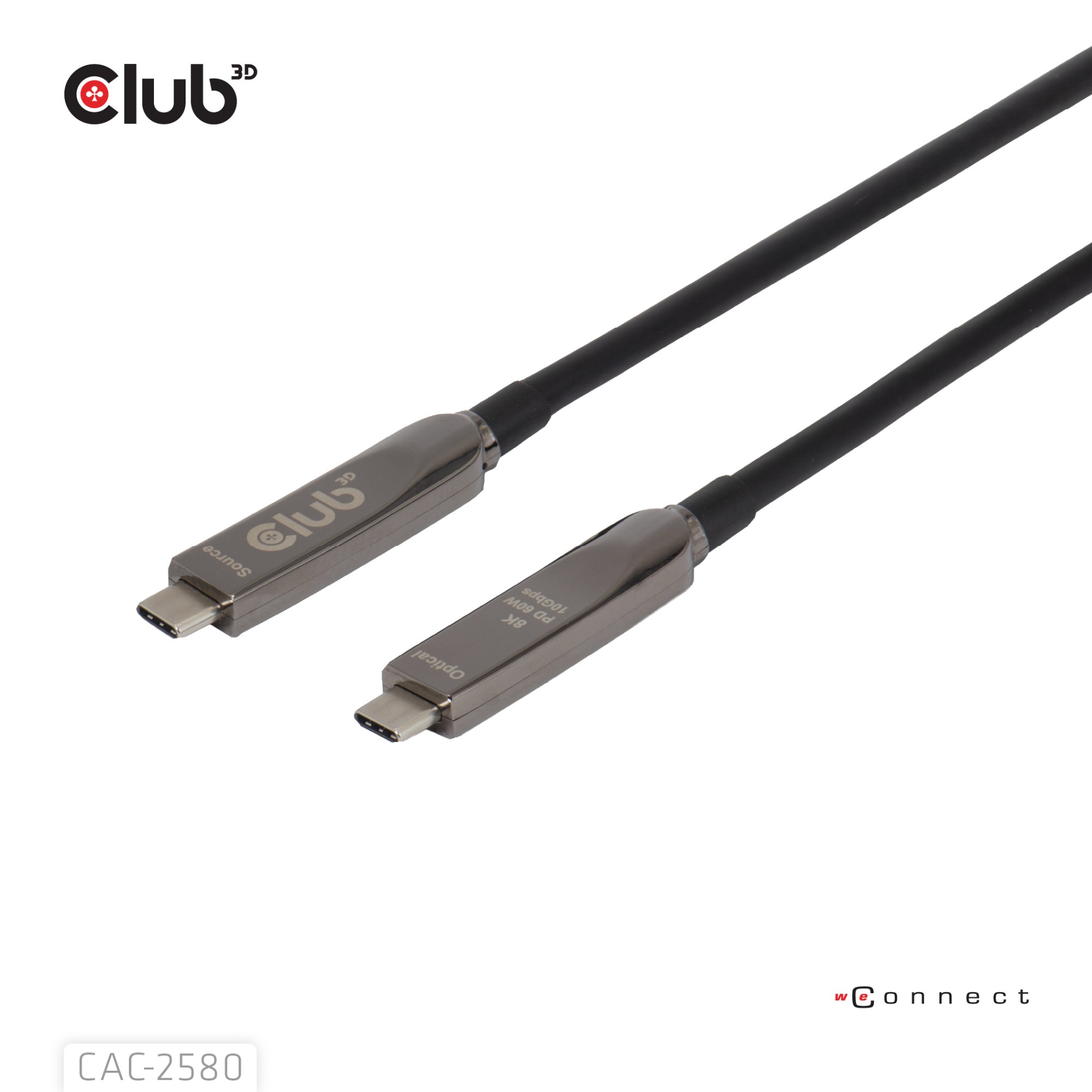 CLUB3D 15M Full-Feature USB-CÂ® Cable / 49.21ft 8K60Hz 10Gbps 60W