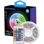 Vention RGB FPC LED strip with remote control, 5V, 5m