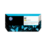 HP 81 gele DesignJet printkop en printkopreiniger voor kleurstofinkt