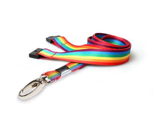 Image of Digital ID 15mm Recycled Rainbow Lanyards with Metal Lobster Clip...