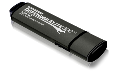 EU Product - - 256GB Kanguru Defender Elite300 (Encrypted USB 3.0  Flash Drive), FIPS 140-2 Level 2 mit aufgedruckter Seriennummer