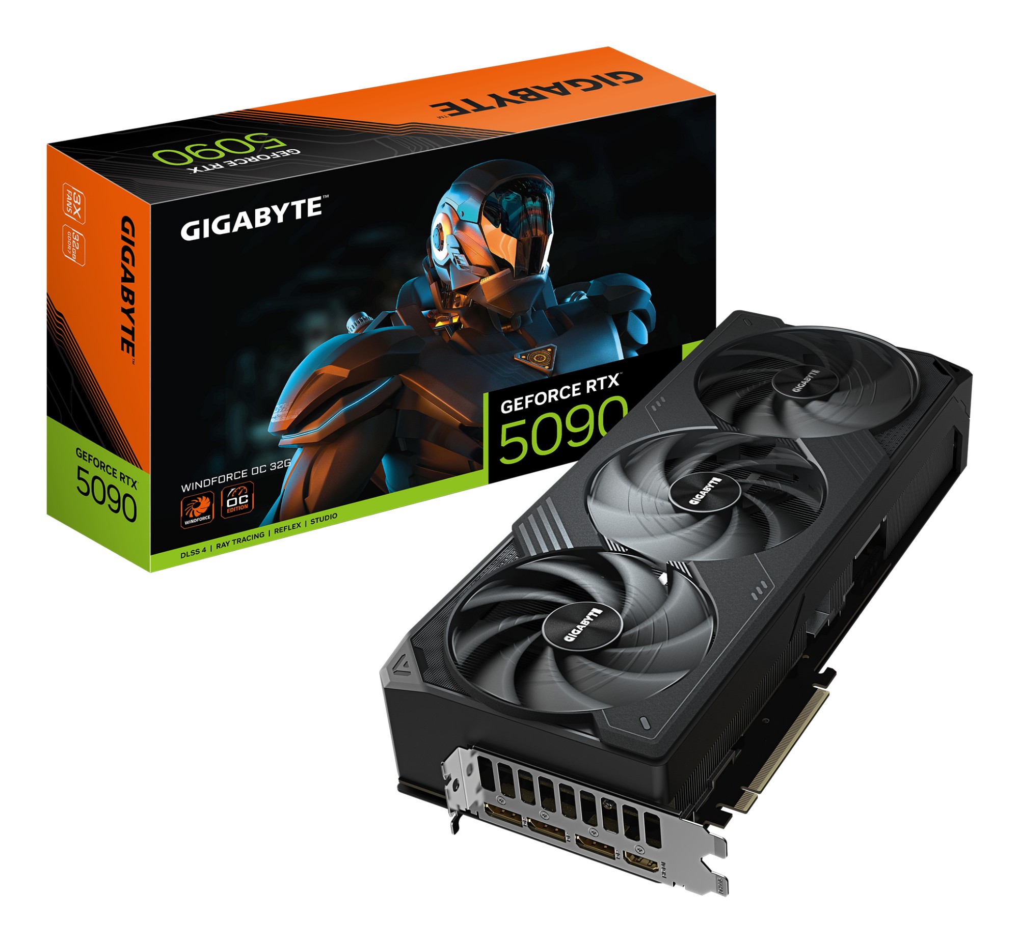 GIGABYTE GeForce RTX 5090 WINDFORCE OC 32G Graphics Card - 32GB GDDR7.