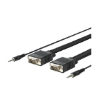 Vivolink 30m VGA + 3.5mm m/m VGA cable VGA (D-Sub) Black