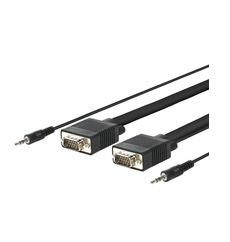 Image of Vivolink 30m VGA + 3.5mm m/m VGA cable VGA (D-Sub) Black