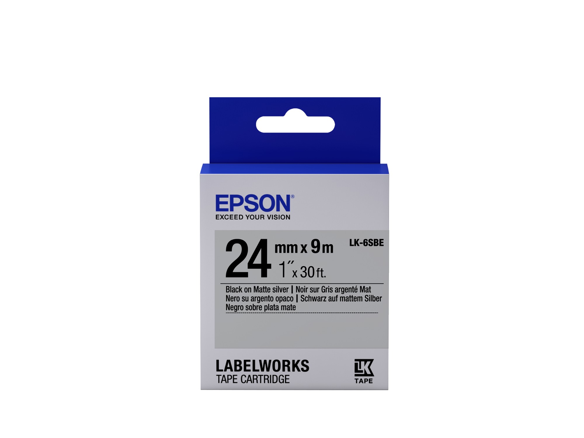 Photos - Office Paper Epson C53S656009/LK-6SBE DirectLabel-etikettes black on silver matt 24 