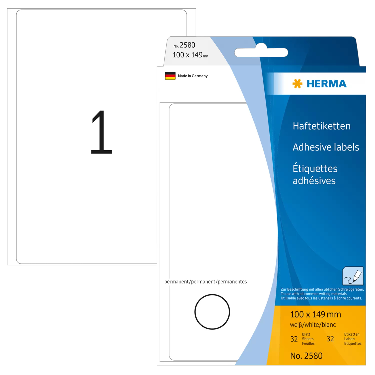Image of HERMA Multi-purpose labels 100x149 mm white paper matt hand...
