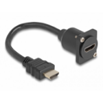 DeLOCK D-Type HDMI cable male to female black 20 cm