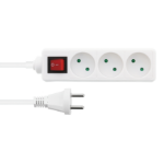 Deltaco 322105 power extension 1 m 3 AC outlet(s) Indoor White