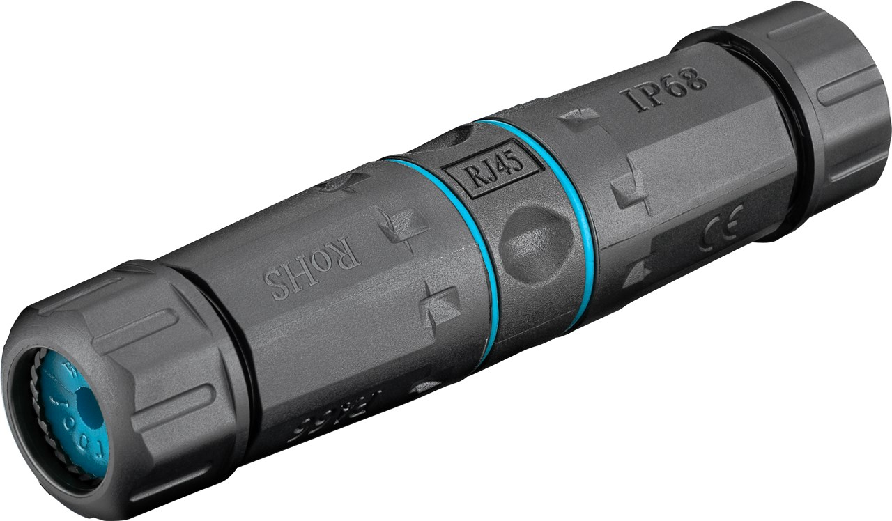 Image of Wentronic 44414 - Black - Female/Female - Plastic - Cat6a - S/UTP...