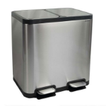 MAUL 9502294 waste container Rectangular Stainless steel Black, Silver