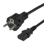 Deltaco 1902303 power cable Black 1.5 m CEE7/7 C13 coupler