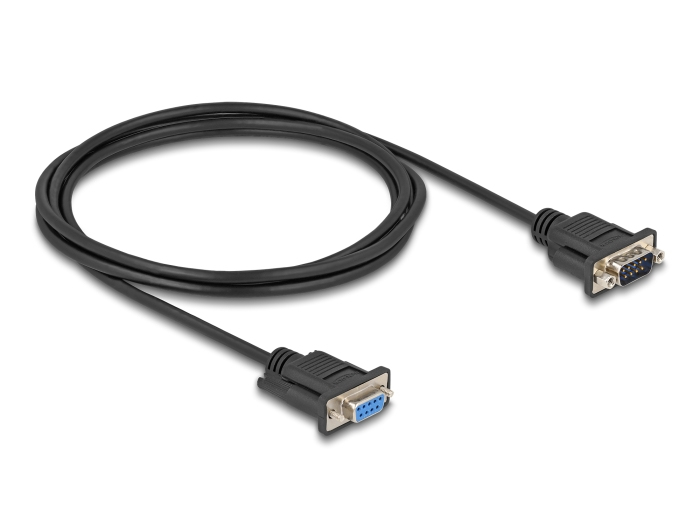 DeLOCK Serial Cable RS-232 D-Sub9 male to female with narrow plug housing 2 m