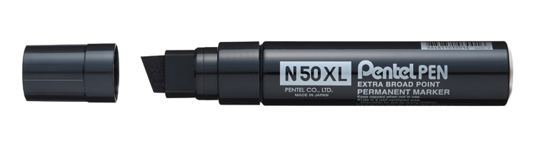 Photos - Felt Tip Pen Pentel N50XL permanent marker Black Chisel tip 6 pc(s) N50XL-A 