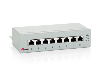Image of Equip 8 Ports Cat.6 Desktop Patch Panel, Light Grey
